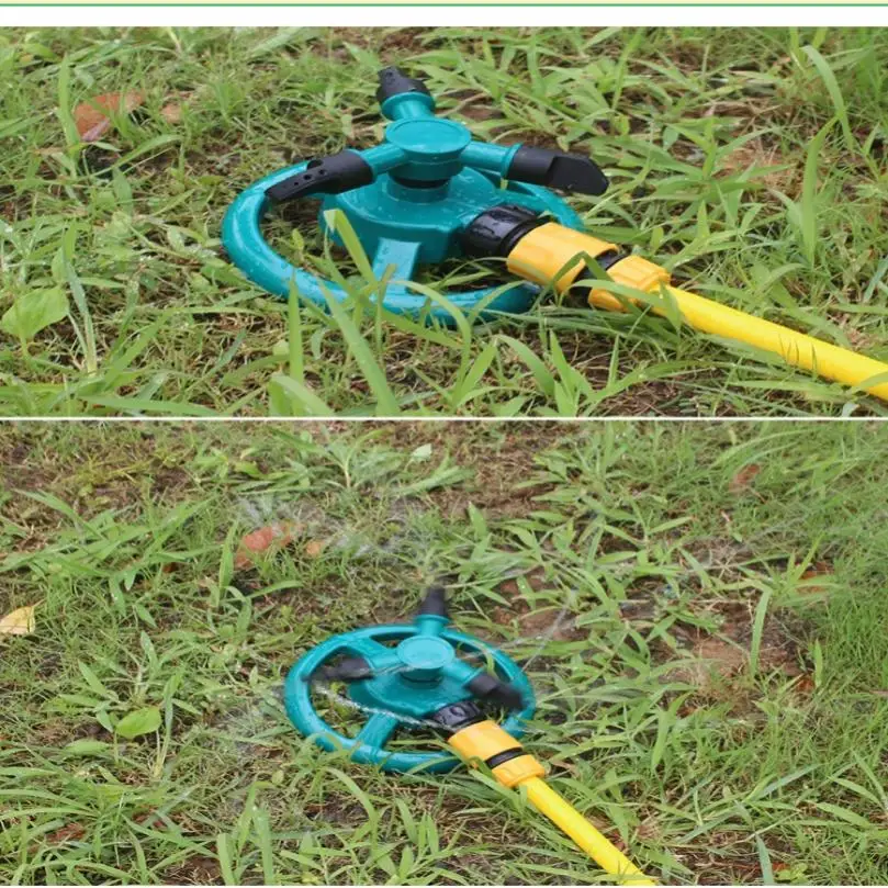360 Degree Rotation Automatic Rotating Sprinkler for Garden Lawn Water Round Base Plastic Garden Irrigation Tool