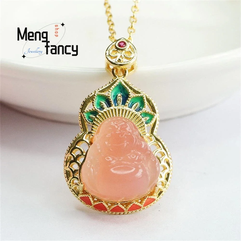 

Natural Yanyuan Agate Maitreya Buddha Pendant Simple Elegant Exquisite High-grade Buddhist Amulets Luxury Fashion Fine Jewelry