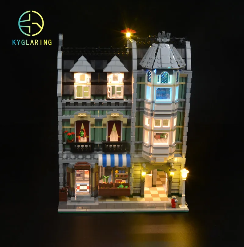 

Kyglaring Led Lighting Set DIY Toys For 10185 and 15008 Green Grocer (not include Building Blocks Model) only led light set