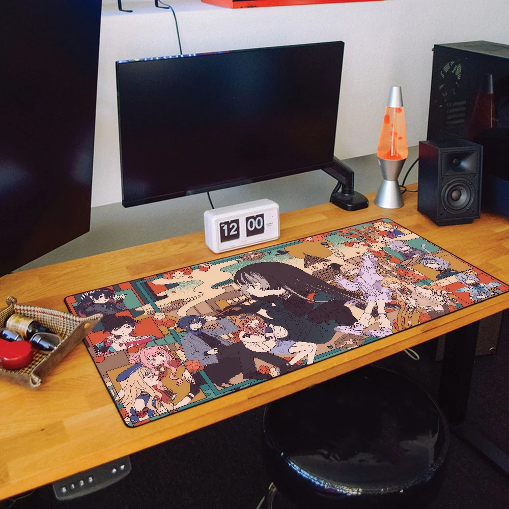 J Kufuutei Raden لوحة ماوس أنيمي كبيرة حصيرة مكتبية لوحة المفاتيح مريح مكتب المطاط الكمبيوتر عدم الانزلاق المضادة للفرش المنزل مخصص