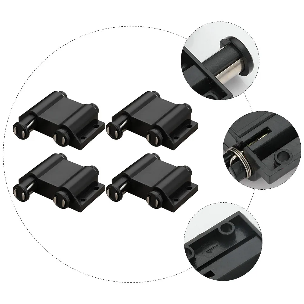 

4pcs Double Cabinet Latch Magnetic Push Lock Heavy Duty Home Door Latch Office Garage Door Catch Hardware Black