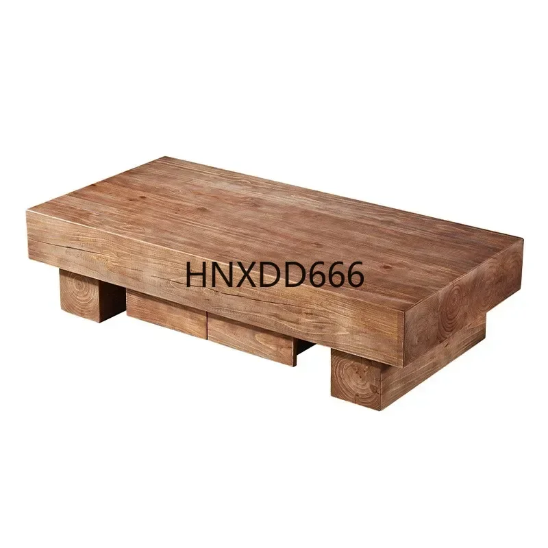 Nordic style log coffee table TV cabinet combination tea table foyer audio-visual low cabinet