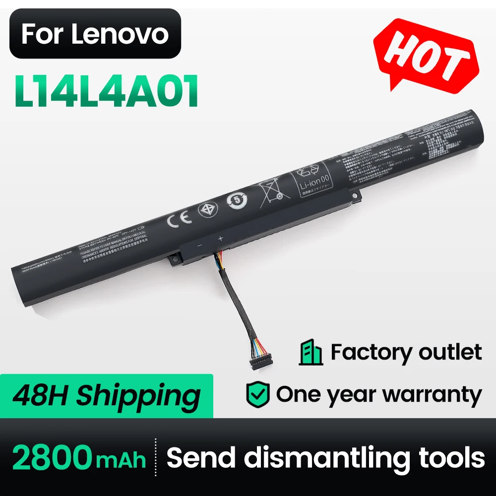 

keyuan L14L4A01 Genuine L14L4E01/L14S4A01 battery For Lenovo Ideapad 500-15ACZ V4000 Y50C Battery laptop battery 2800mah