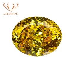 Golden Yellow Oval 100 Faceted Cut Cubic Zirconia Lab Zircon CZ 4K Cutting 5A+ Quality for Jewelry Making