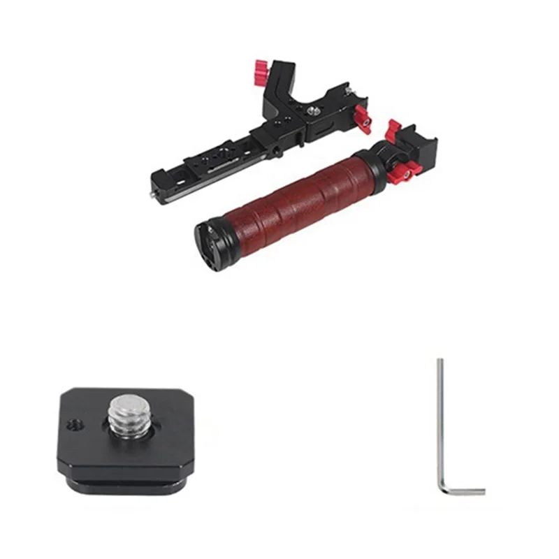 TCES-For DJI Handheld Stabilizer Expansion Gimbal Bracket Multi-Functional Folding Dual-Use Rosewood Lifting Pot Handle