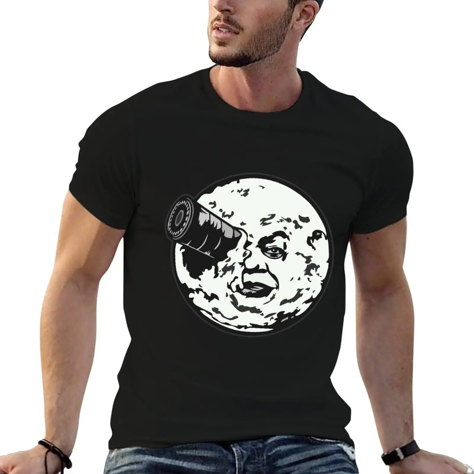 

A Trip to the Moon - face only T-Shirt man t shirt summer t shirts for man graphic funny T-Shirt