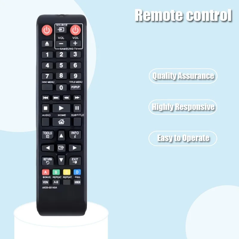 

Remote Control AK59-00149A for DVD BluRay Player BD-E5500 BD-H5500 BD-H5900 BD-J4500 BD-J5700 BD-J5900 BD-JM57C TM1241