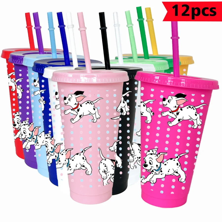 

12PCS/pack Disney, Dalmatians, 26oz multi-color plastic water cup party drinking utensils birthday/back to school gift