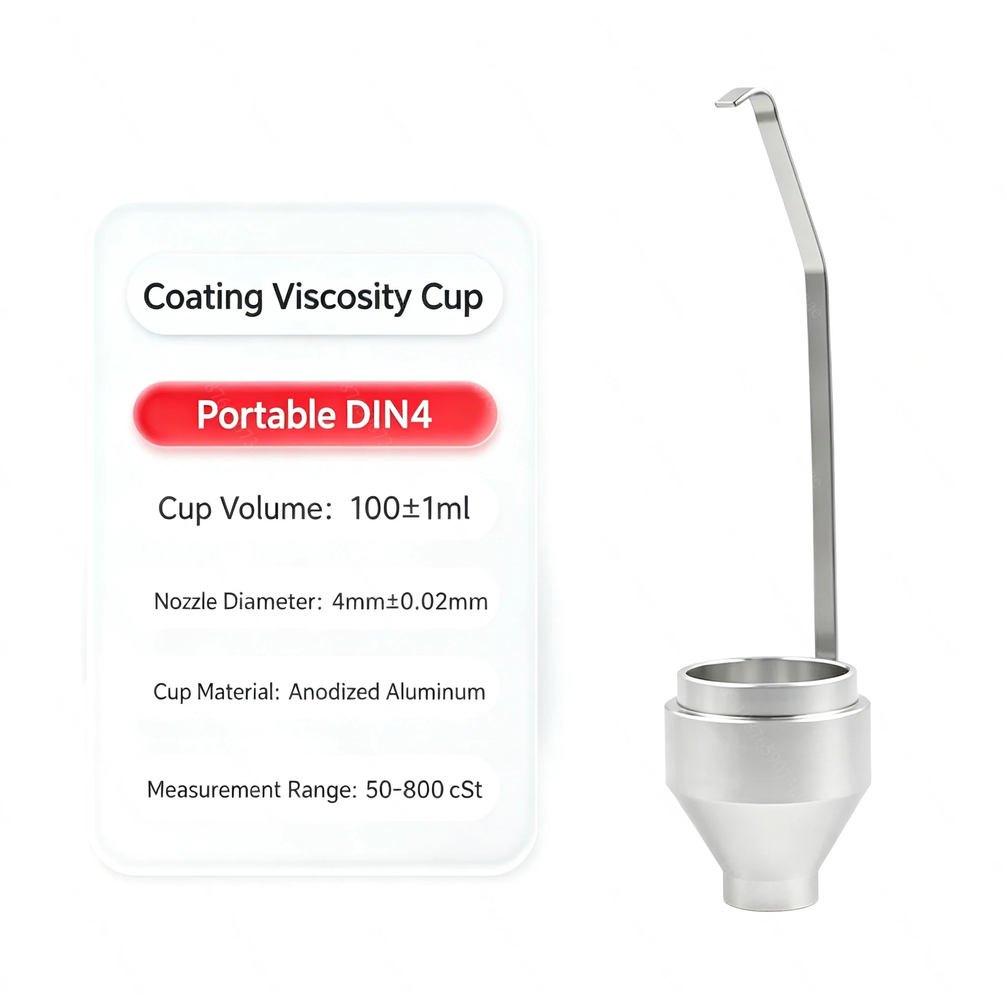 Handheld DIN Viscosity Cup Portable DIN 4# 6# Immersion Flow Cup for Paint Coating Liquid Viscosity Measurement