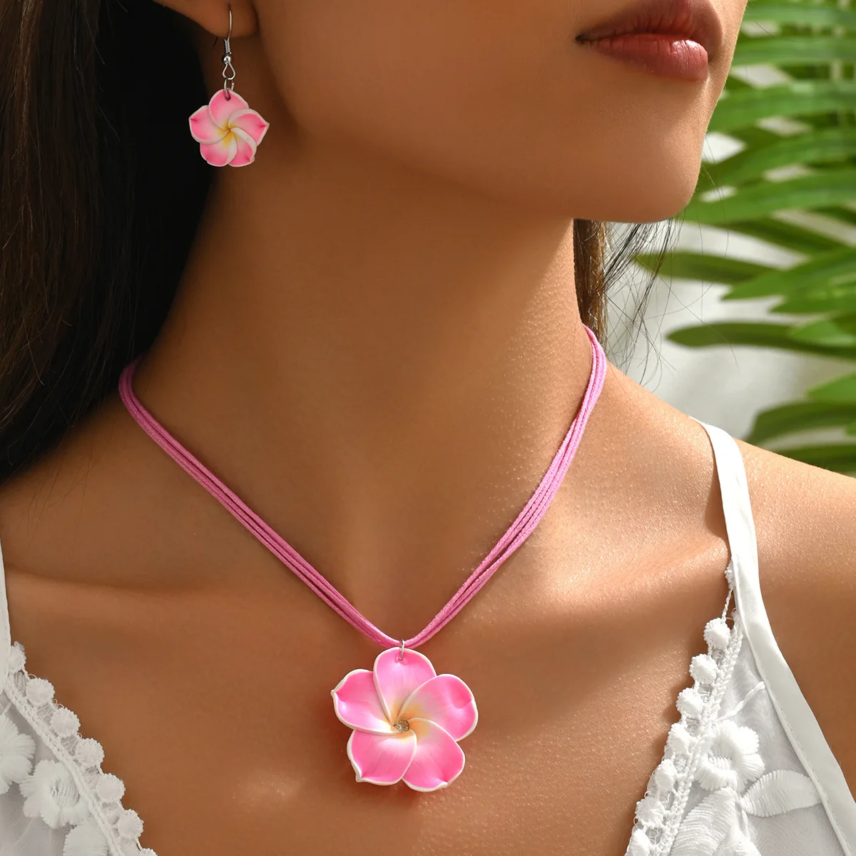 

Fashion Bohemian Flower Braided Jewelry Set for Women Exquisite Flowers Necklace Earrings Set Girls Beach Party Jewelry Gifts