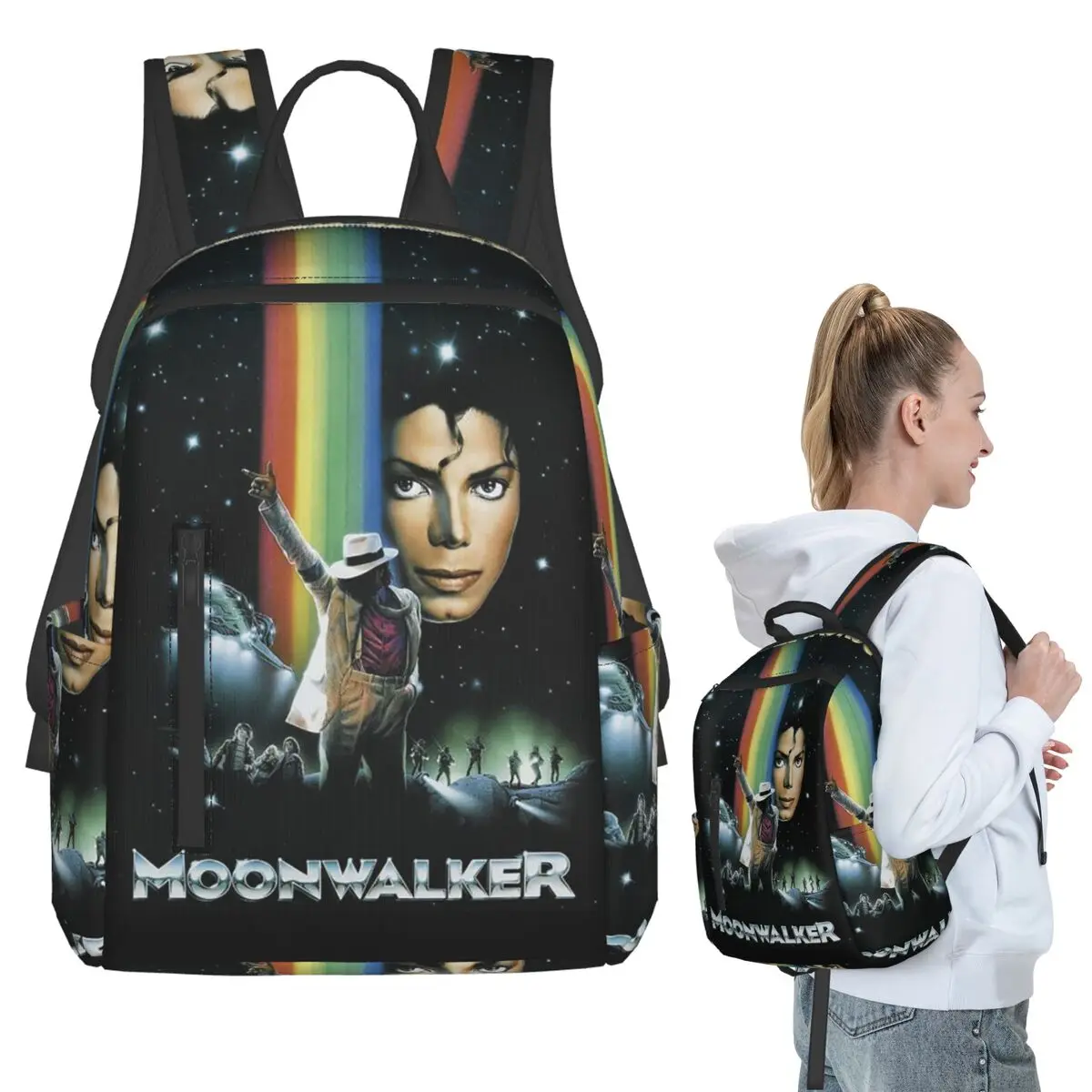 Pop Music Michael J-Jackson (3) Backpack Student BookBag Boys Girls School Bag Computer Shoulder Bags Men Women