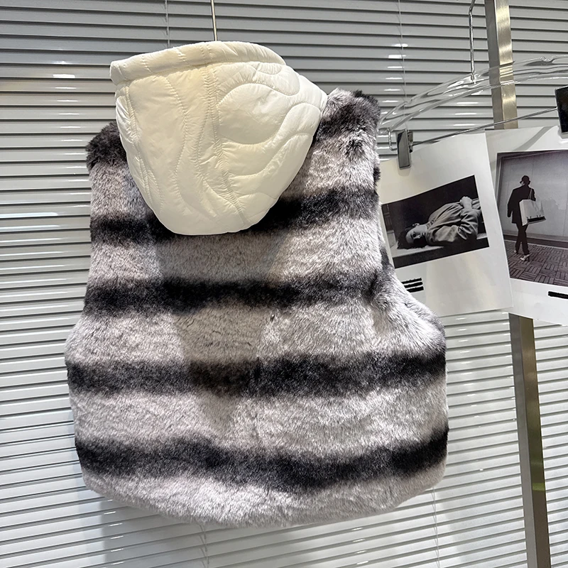 الخريف الشتاء مقنعين أفخم شريط سترة المرأة الأبيض بطة أسفل أكمام سستة سترات الإناث رشاقته الدافئة الرباط الصدريات #2