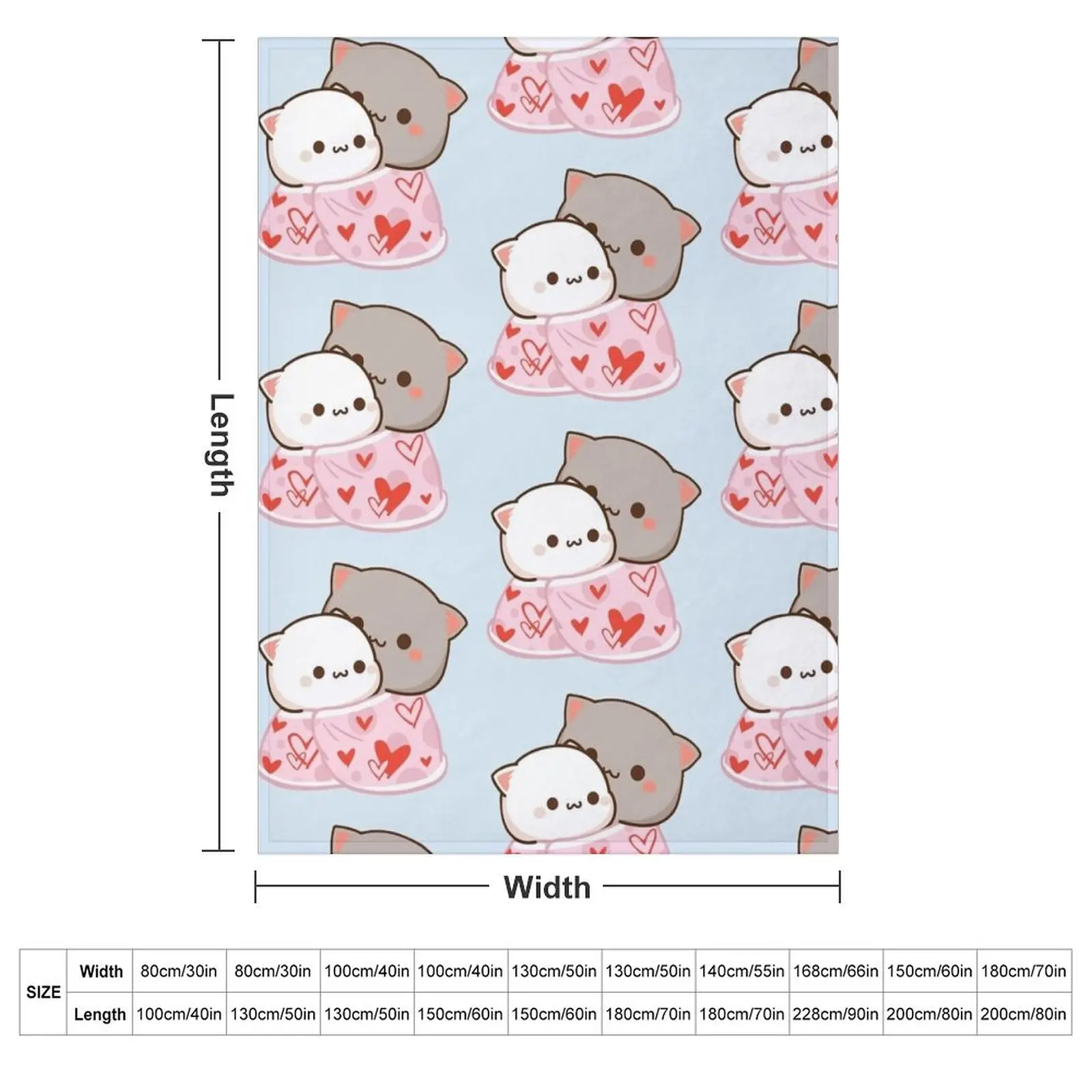 Cutie Cats Peach and Goma: Cozy Hug Throw Blanket Comforter Cute Plaid Thin Soft Blankets