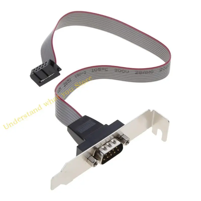 

J60A Motherboard COM Port Serial 9Pin DB9 RS232 Ribbon Cable Connector Bracket Baffle