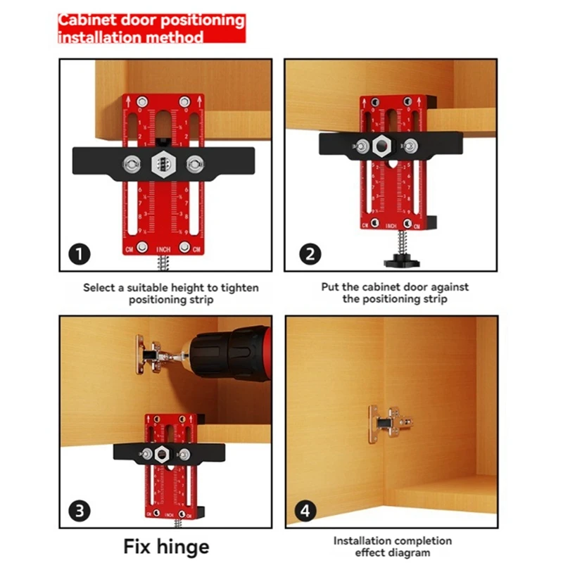 ABRU-Updated Cabinet Door Installation Rebounders Punch Positioner,Adjustable Cabinet Door Hinge Jig For Cabinet Door