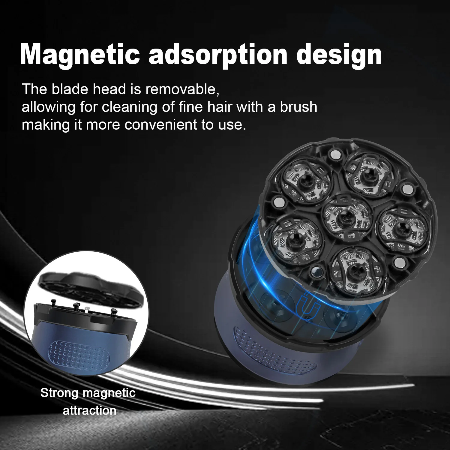 HIENA الكهربائية أداة تهذيب اللحية 1200mAh عالية الطاقة 6-شفرة ماكينة حلاقة للرجال المحمولة اللاسلكية LED عرض التهيأ القواطع 1 قطعة