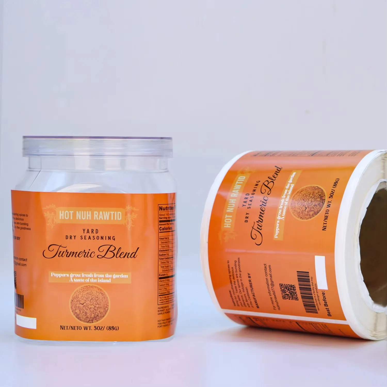 Personalized Custom Food Grade Labels｜Waterproof Adhesive Sticker Roll｜Packaging Labels for Seasoning Jars & Bottles