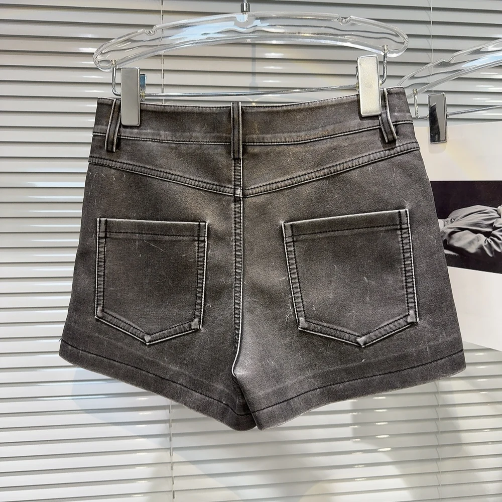 レトロなウェイドレザーの女性用スカート、アメリカンスタイルのトレンディなミモレ丈Aラインスカート、スタンドフィット、デイリーウェア、2025年冬