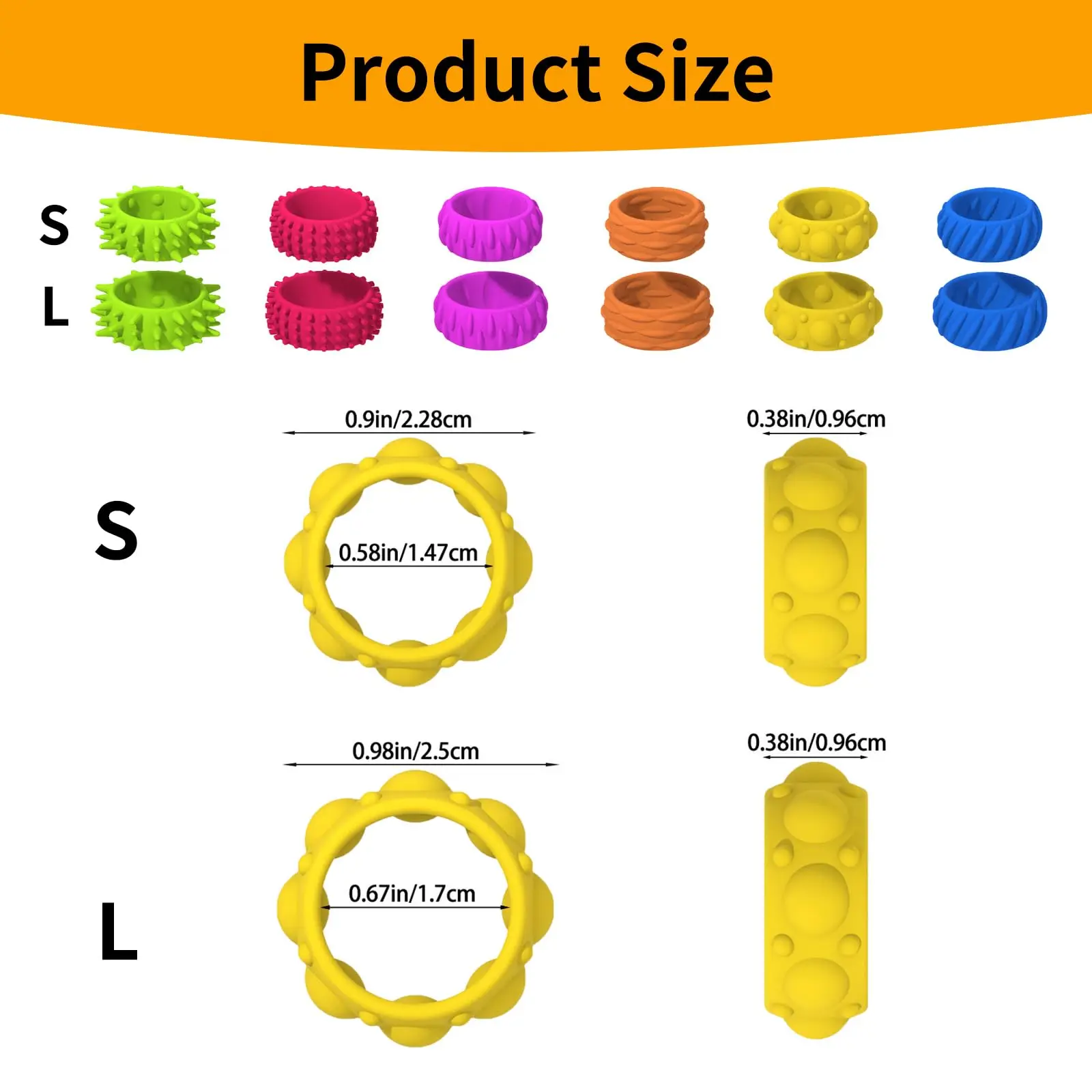 Fidget Toys for Kids,Sensory Toys for Autism,12 Pcs Finger Rings Texture Stress Finger Toys for Kids Autism Calming , Fidget Rin
