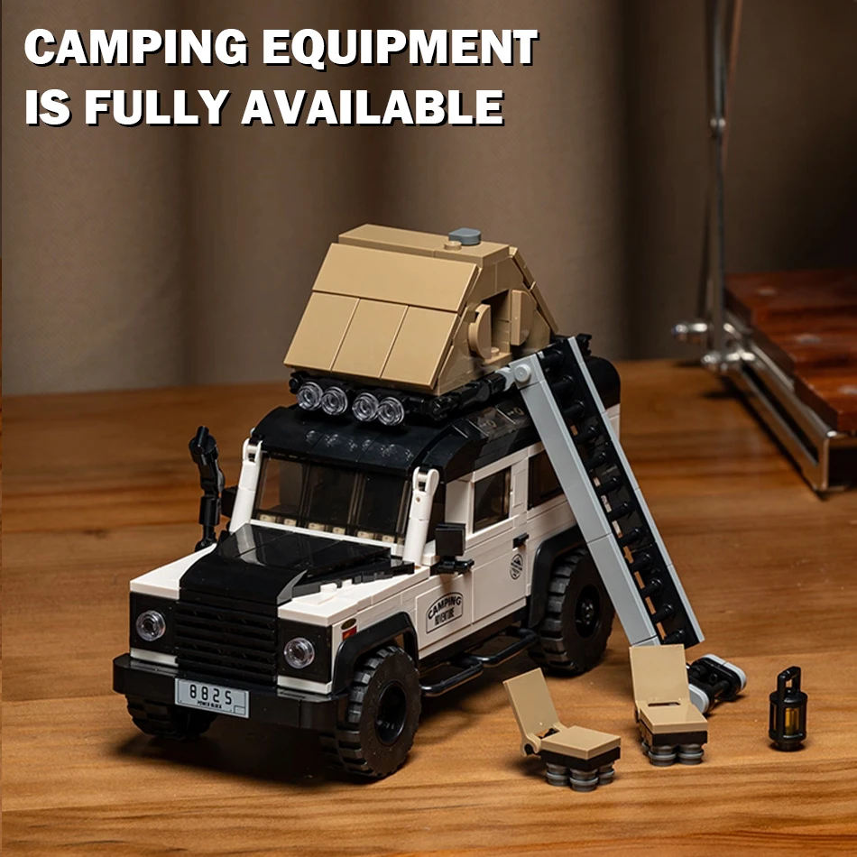 MOC City Summer Time Camper Building Blocks SUV Truck Van Station Wagon Car Vehicle Bricks Toys with Display Box Kid Adult Gifts