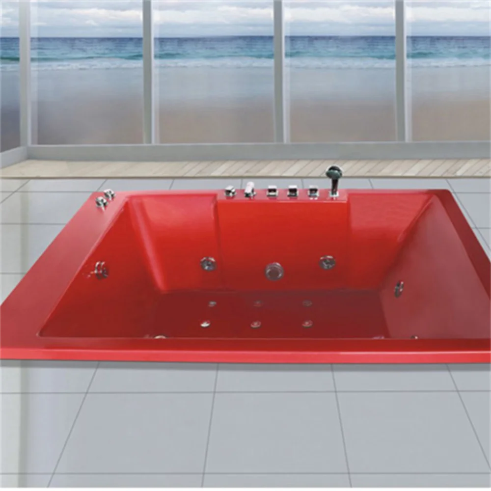 Modern Acrylic Embedded Soaking Bathtub with Pedal Drainage Drop-In Installation Oval Shape