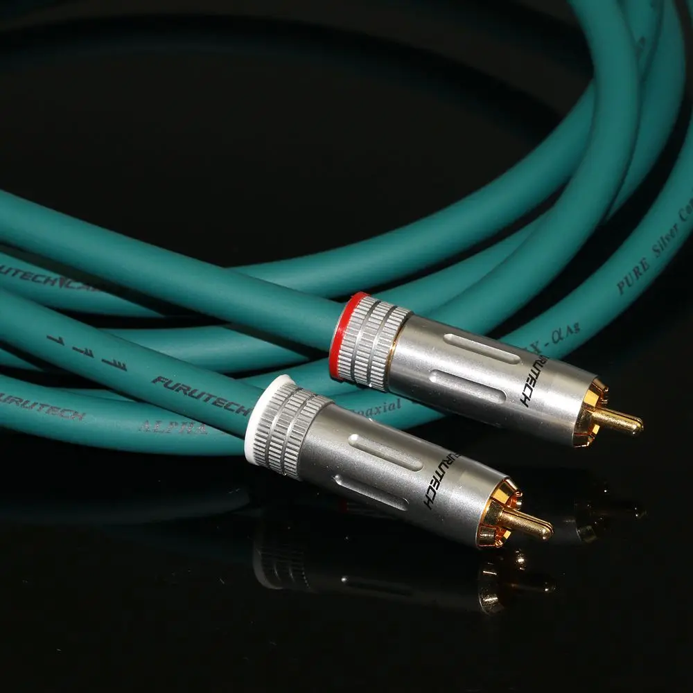 FURUTECH FX Alpha Ag Pure Silver Flagship HiFi Audio Digital Coaxial Line 2RCA to 2RCA Amplifier CD Connection Cable HiFi Audio