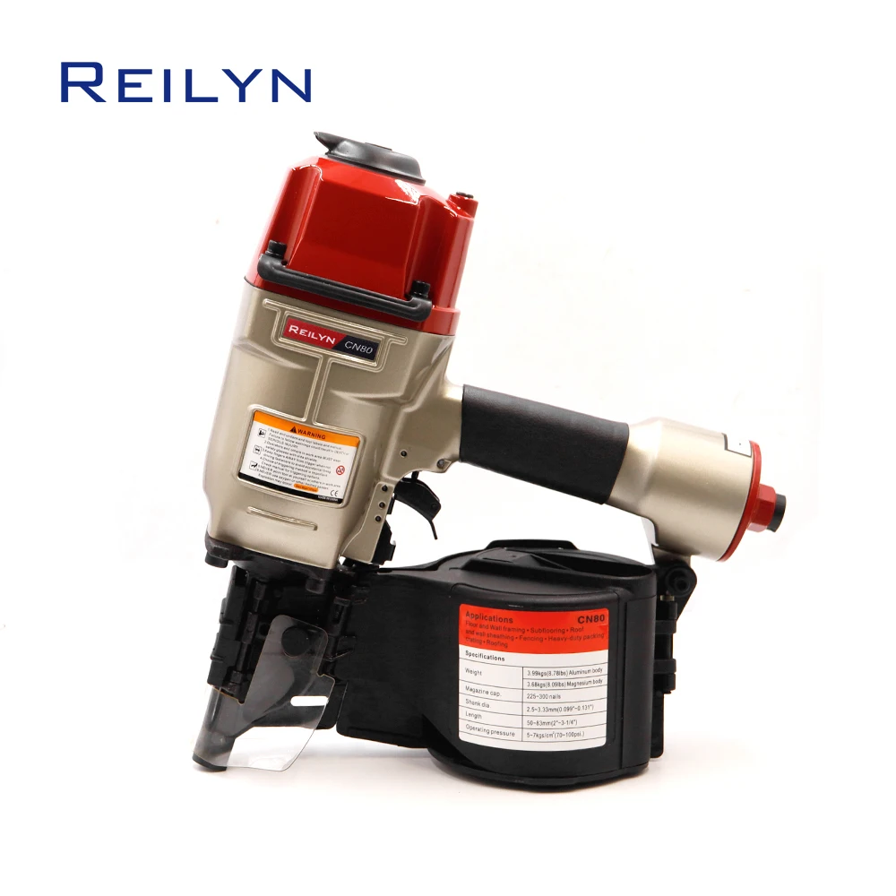 Imagem -05 - Reilyn-pistola de Nailer de Bobina Pneumática Air Nailer Palete Pregando Ferramenta Cn57 Cn70 Cn80 Cn90b