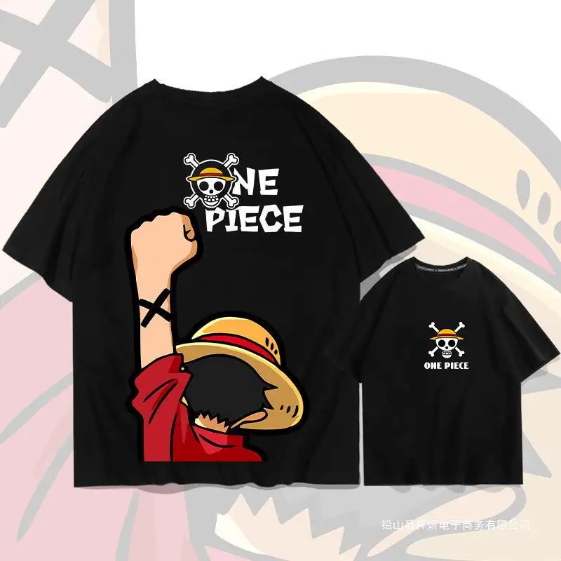 

2026 Summer ONE PIECE Luffy's Back Printed Loose Short-sleeved Cotton T-shirt Tide Pure Cotton