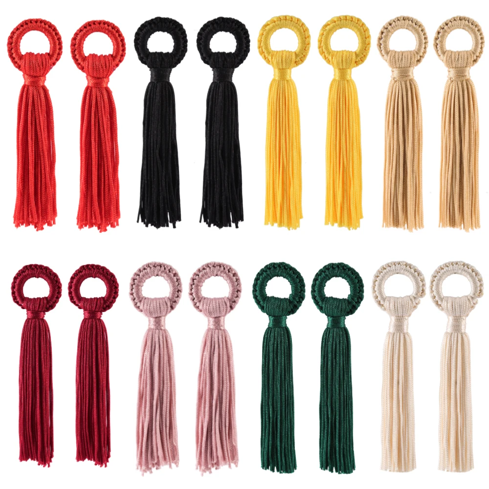 6pcs/lot Colorful Silk Tassels Pendant With Round Loop For Handmade Bookmarks Supplies DIY Earrings Charms Clothing Decoration