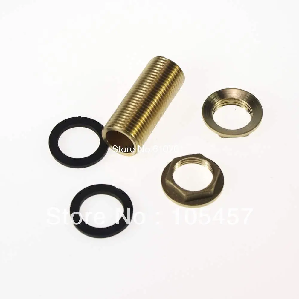 1/2" Bsp Male Brass Pipe Running Nipple Fitting 50mm Length With Lock Nuts