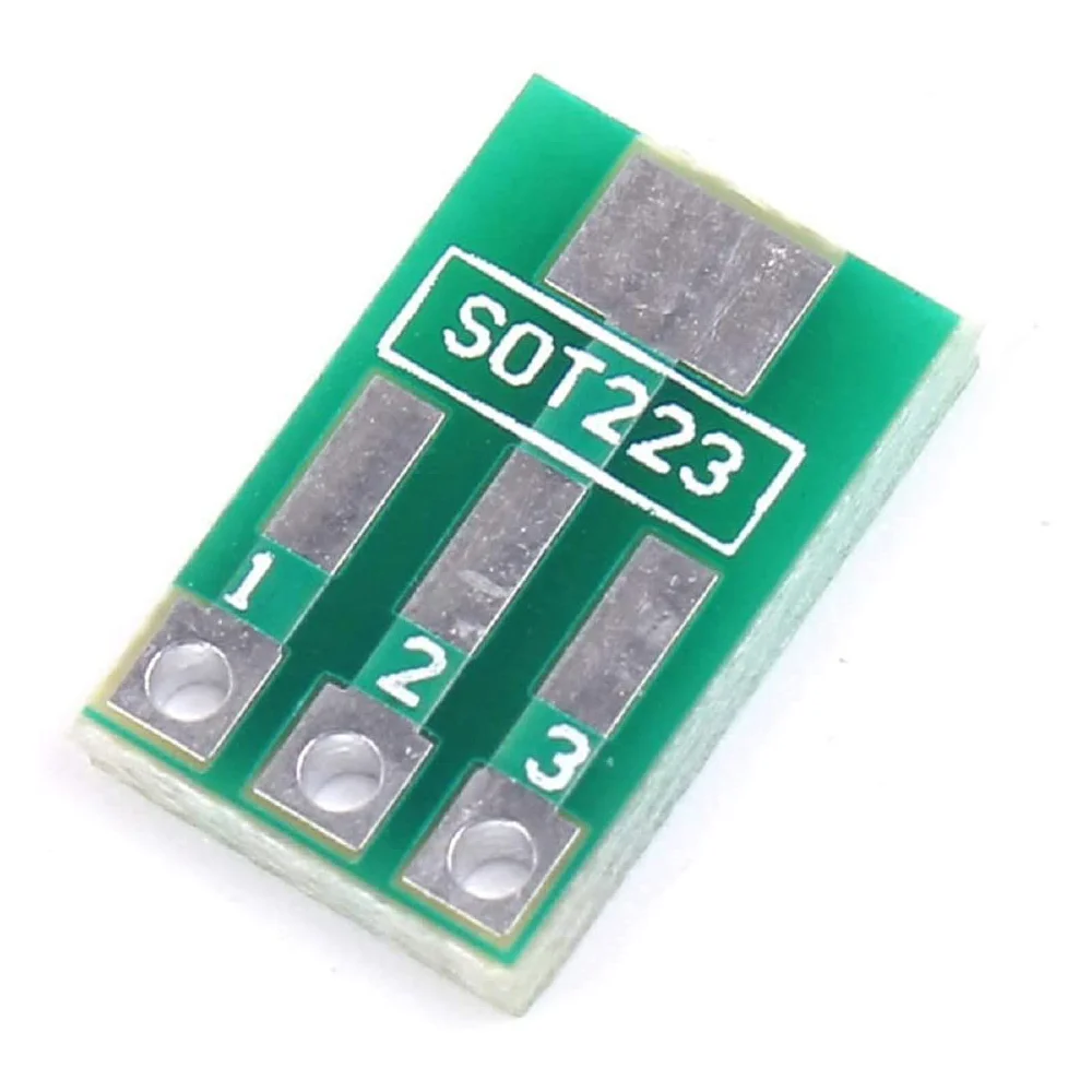 

A63K-20Pcs SOT89 SOT223 To DIP PCB Transfer Board Pin Adapter Converter Двусторонний 1,5 мм 2,3 мм до 2,54 мм Pin Pitch Pinboard