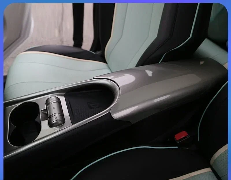 For BYD Dolphin Car Center Console Armrest Storage Box ABS Trim Protective Cover Car Auto Interior Byd Carbon grain Accessories