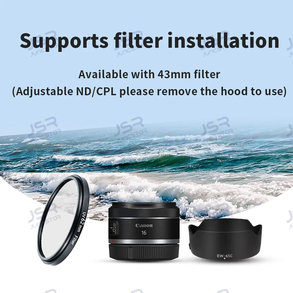 EW-65C light shield suitable for Canon RF16mm F2.8STM mirrorless R5 R6 wide-angle portrait lens