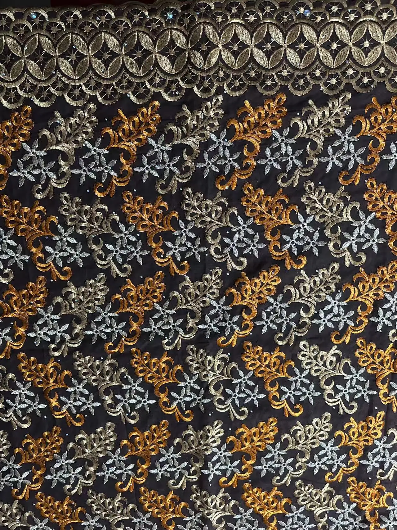 Nigerian Cotton Lace Fabric 2.5 Yards 2025 High Quality Swiss Voile Stones Lace Fabric African For Women Birthday Party Dresses
