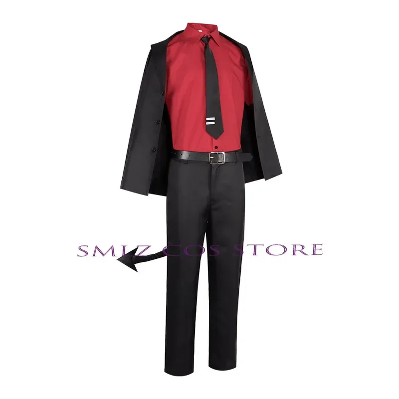 العدالة تأثيري لعبة Helltaker رهيبة شيطان زي العدالة موحدة شعر مستعار قميص السراويل الذيل دعوى حفلة الزي للمرأة رجل