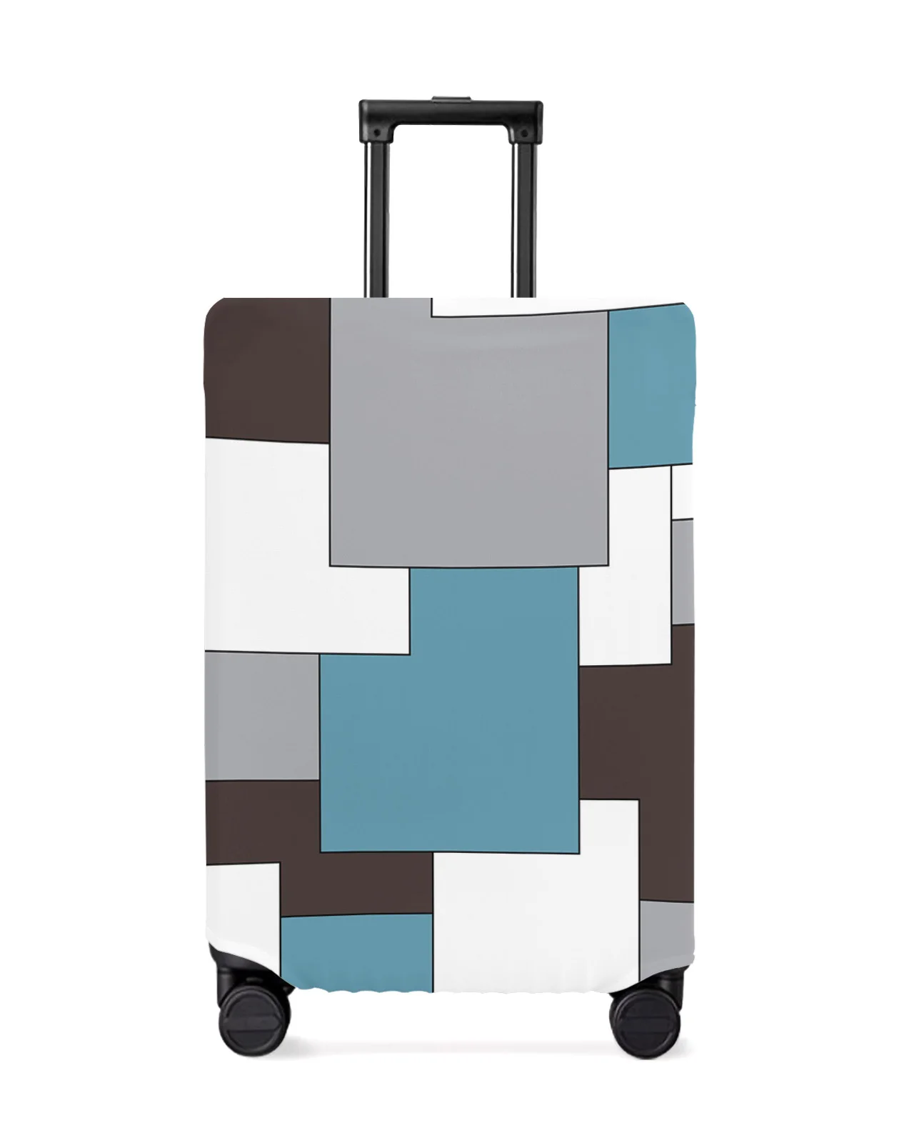 

Medieval Abstract Geometric Classic Blue Luggage Cover Stretch Baggage Protector Dust Cover for 18-32 Inch Travel Suitcase Case