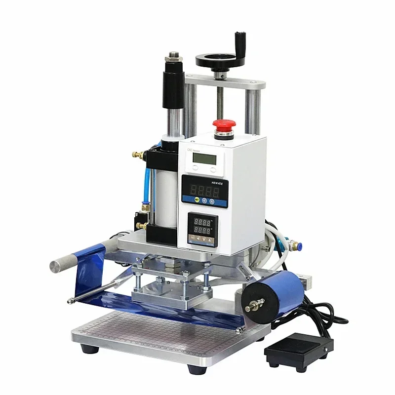 Automatic Bronzing Embossing Machine with Positioning Slider Pneumatic Hot Stamping Machine for PVC Card Book Leather Logo Press