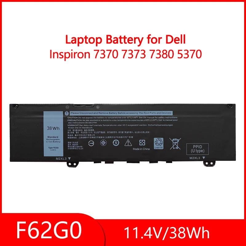 

F62G0 Battery for Dell Vostro 13 5370 39DY5 Inspiron 13 7000 7373 7386 2-in-1 7370 7380 5370 P83G P87G P83G001 P83G002 P87G001