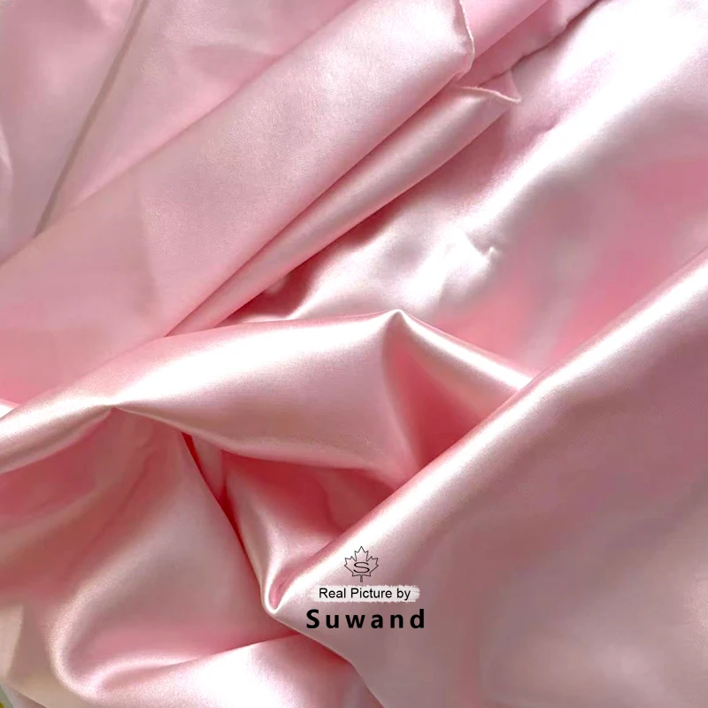 قماش ساتان حريري ناعم أحمر برتقالي بواسطة يارد قماش شارميوز مرن صغير لفساتين الزفاف فستان رسمي خلفيات مواد ذاتية الصنع