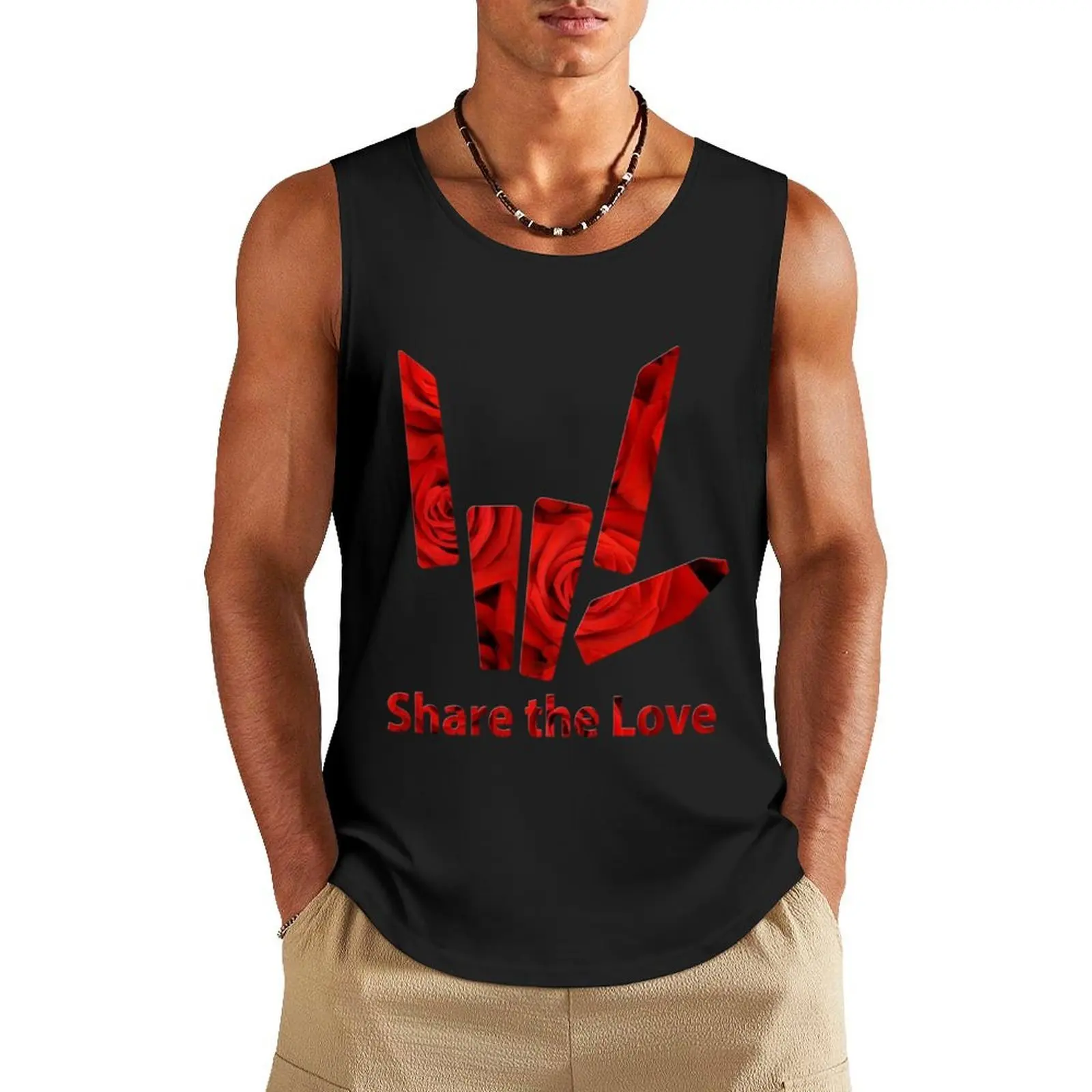 

Share The Love Tank Top Men's t shirt men gym clothing Gym t-shirt man