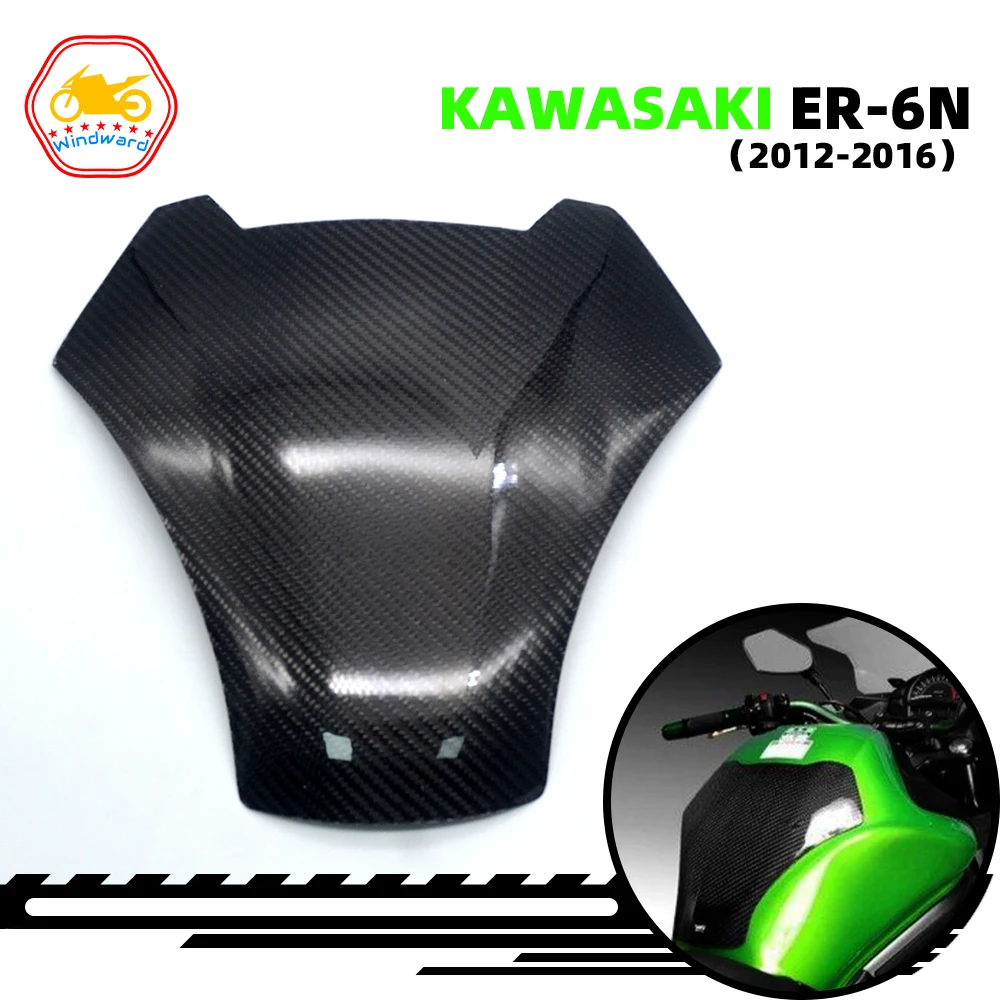 

Motorcycle parts real carbon fiber fuel tank pad sticker shield fuel tank protection cover Fit For Kawasaki ER6N 2012-2016 ER-6N