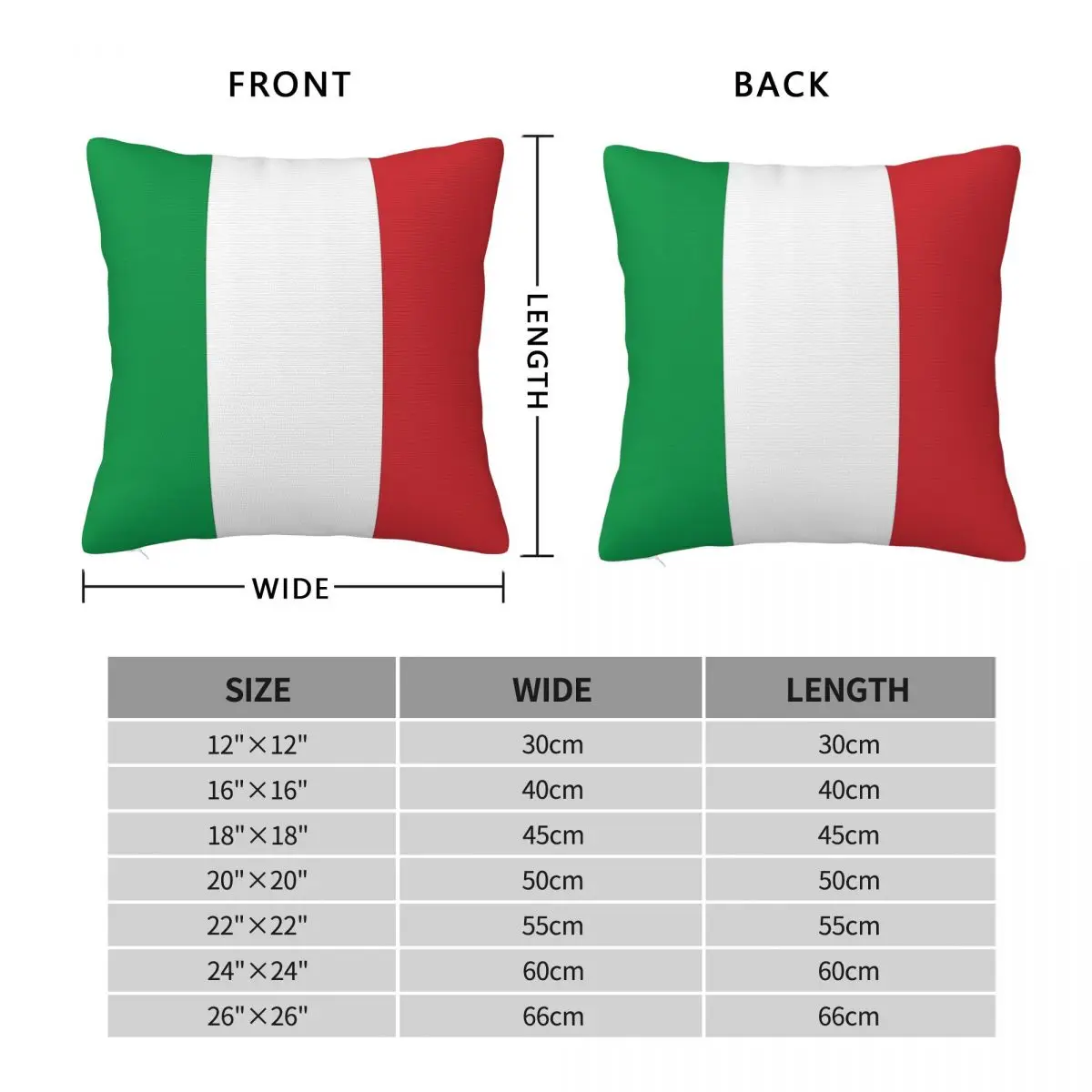 Flag Of Italy Italian Flag Square Pillowcase Polyester Linen Velvet Pattern Zip Decorative Pillow Case Room Cushion Case