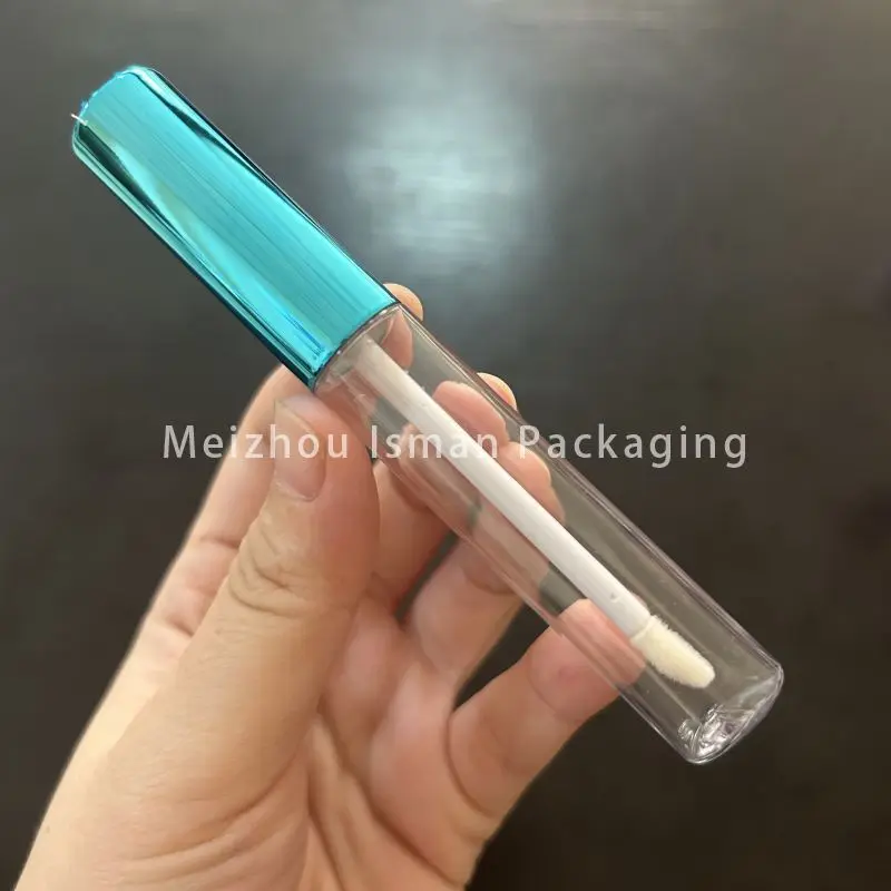 50Pcs round 10ml shiny metallic red blue purple clear empty mascara container lip gloss packaging tubes with wands brush