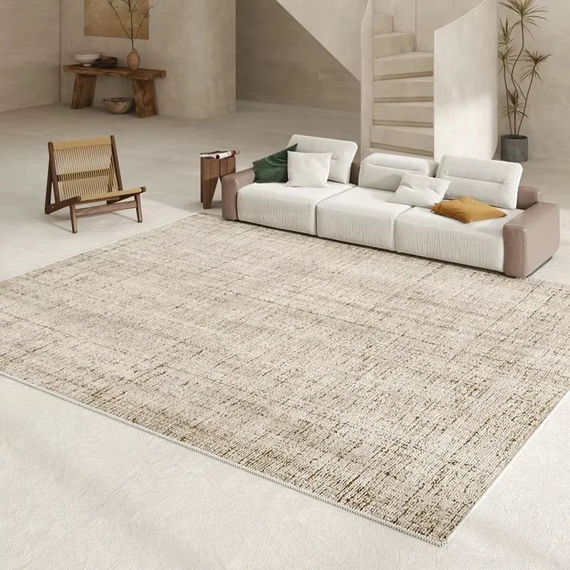 VIKAMA Zen Checker Area Rug Wabi Sabi Style Non-Slip Washable Living Room Floor Mat Bedroom Bedside Carpet Decor