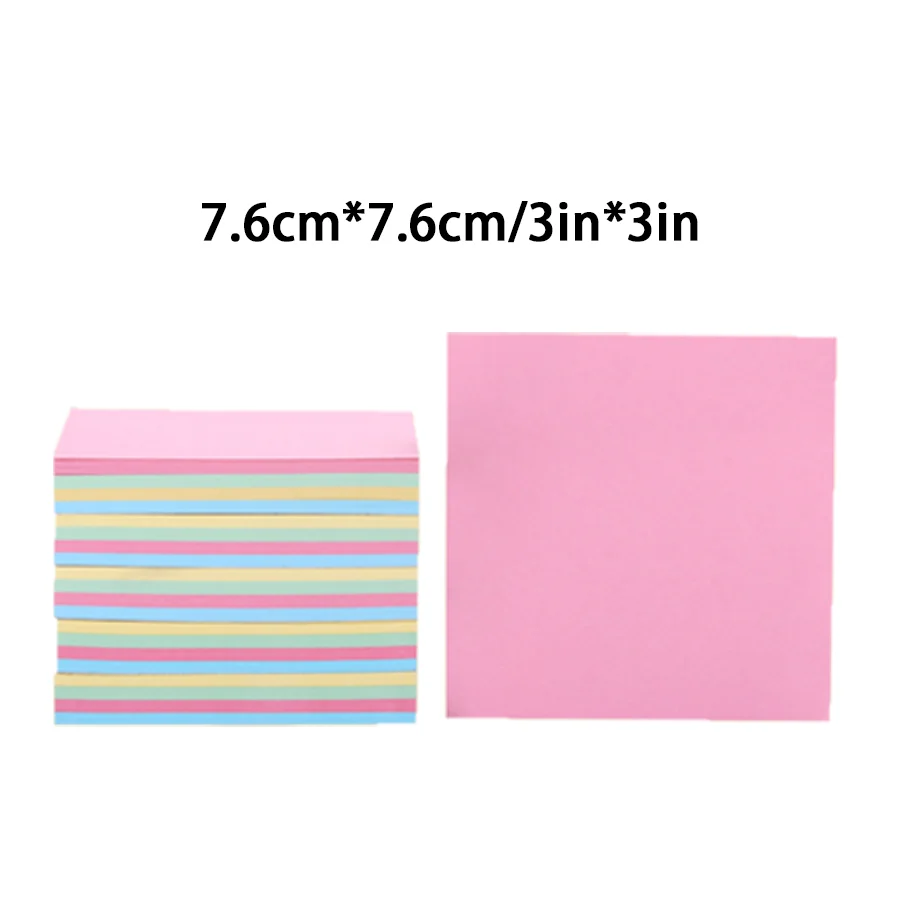 100/1000pcs Sticky Note Office Study Stationery Self Adhesive Square Memo Note Paper Portable Desk Book Supplies for Writing XJM