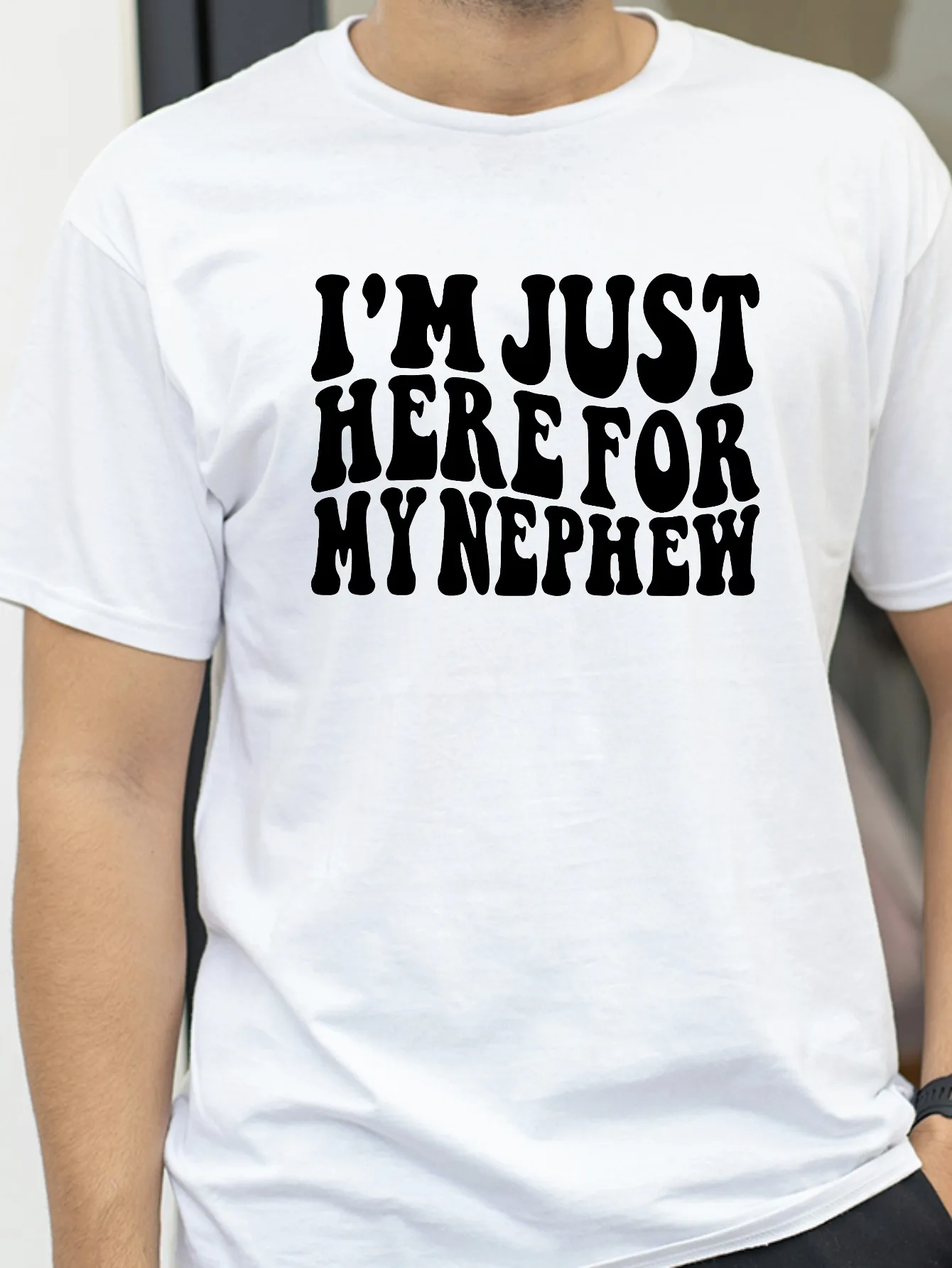 

Im Just Here for My Nephew T-shirts Gift for Aunt Sweatshirt New Future Aunt T-shirts Summer Fashion Women Clothing Short Sleeve