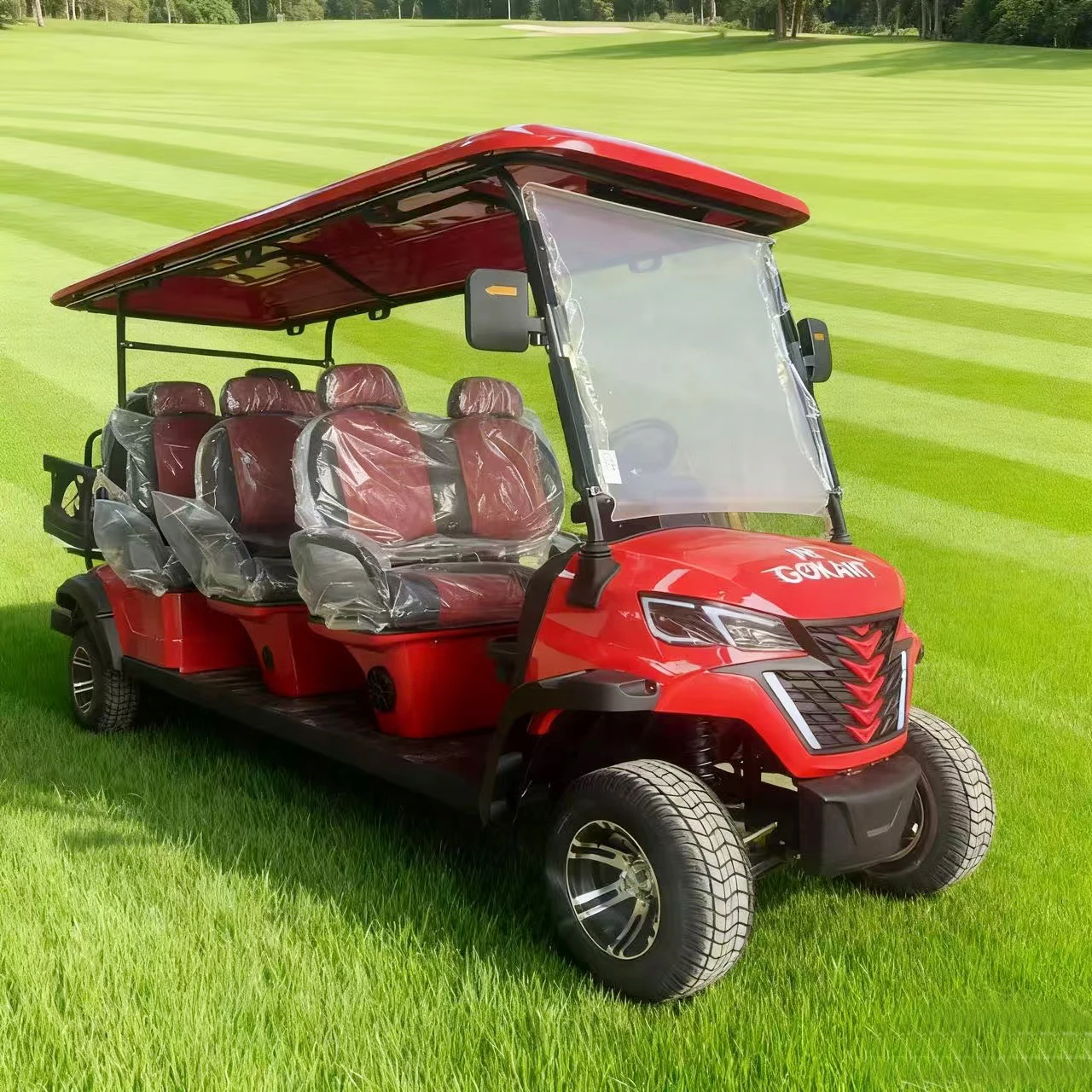 

MMC 4WD Электрическая внедорожная тележка для гольфа Алюминиевый гольф-кар с ведром для песка Ремни для сумки для гольфа и корзиной для улучшенных игр