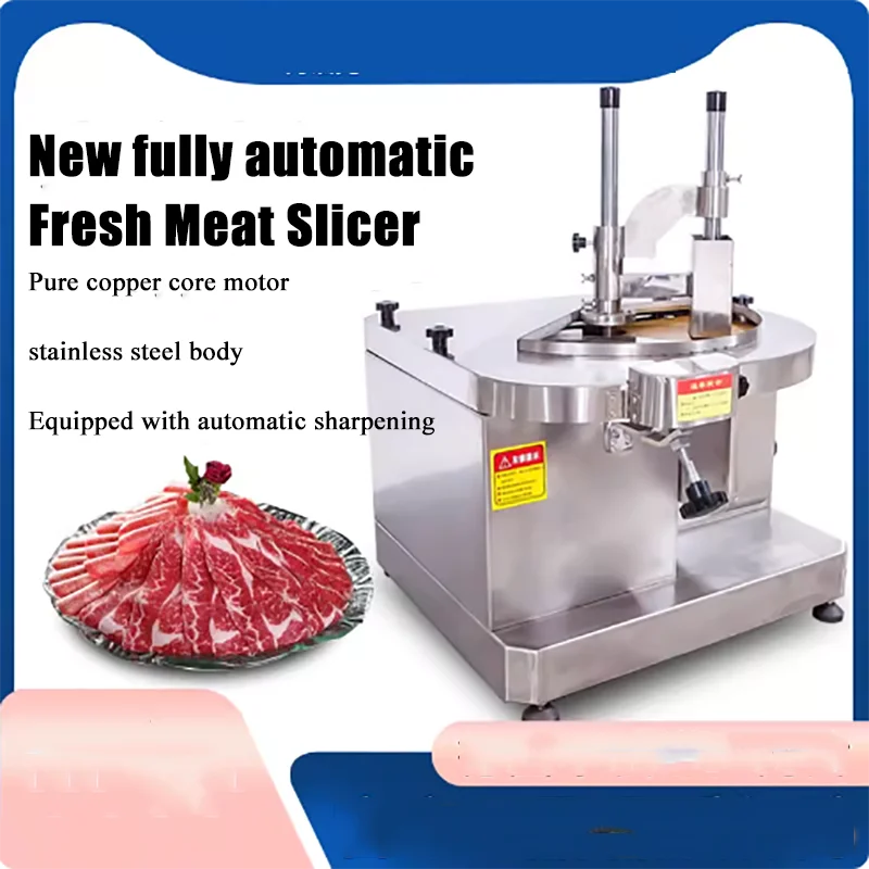 Hot Pot Restaurant Fresh Meat Slicer Commercial Fully Automatic Beef and Mutton Slicer Waist Slice Cooked Meat Slicer