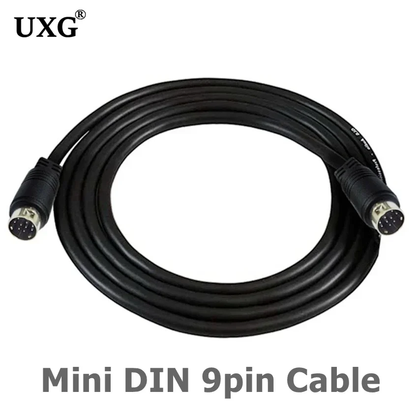 Mini Din 9-pin Male To 9-pin Male Audio Input Extension Cable Cord 1m 2m 3m Compatible Video Games, Sound Cards, Audio Equipment