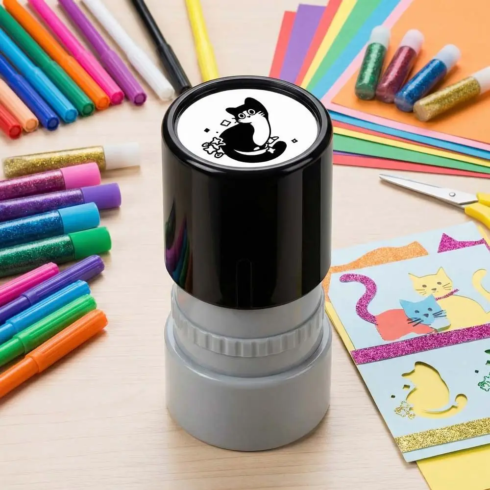Langlebige 6-teilige schwarze Katzenstempel-Sets: Tiermotiv-Kätzchenstempel für klare Abdrücke, Tagebuch-Collagen und Cartoon-Stempel für Scrapbooking
